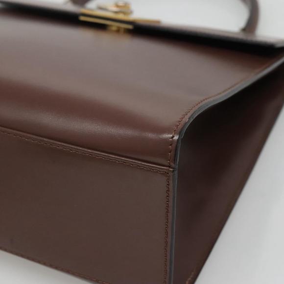 CELINE Hand Bag Leather Brown Gold Auth mr1262 - Picture 15 of 16